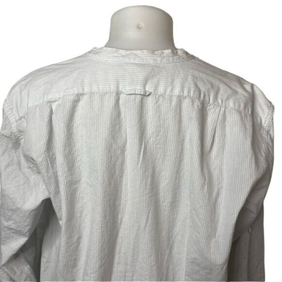 Pure DKNY Pin Striped White Button Down Boyfriend’s Shirt Dress Size M - Picture 8 of 12